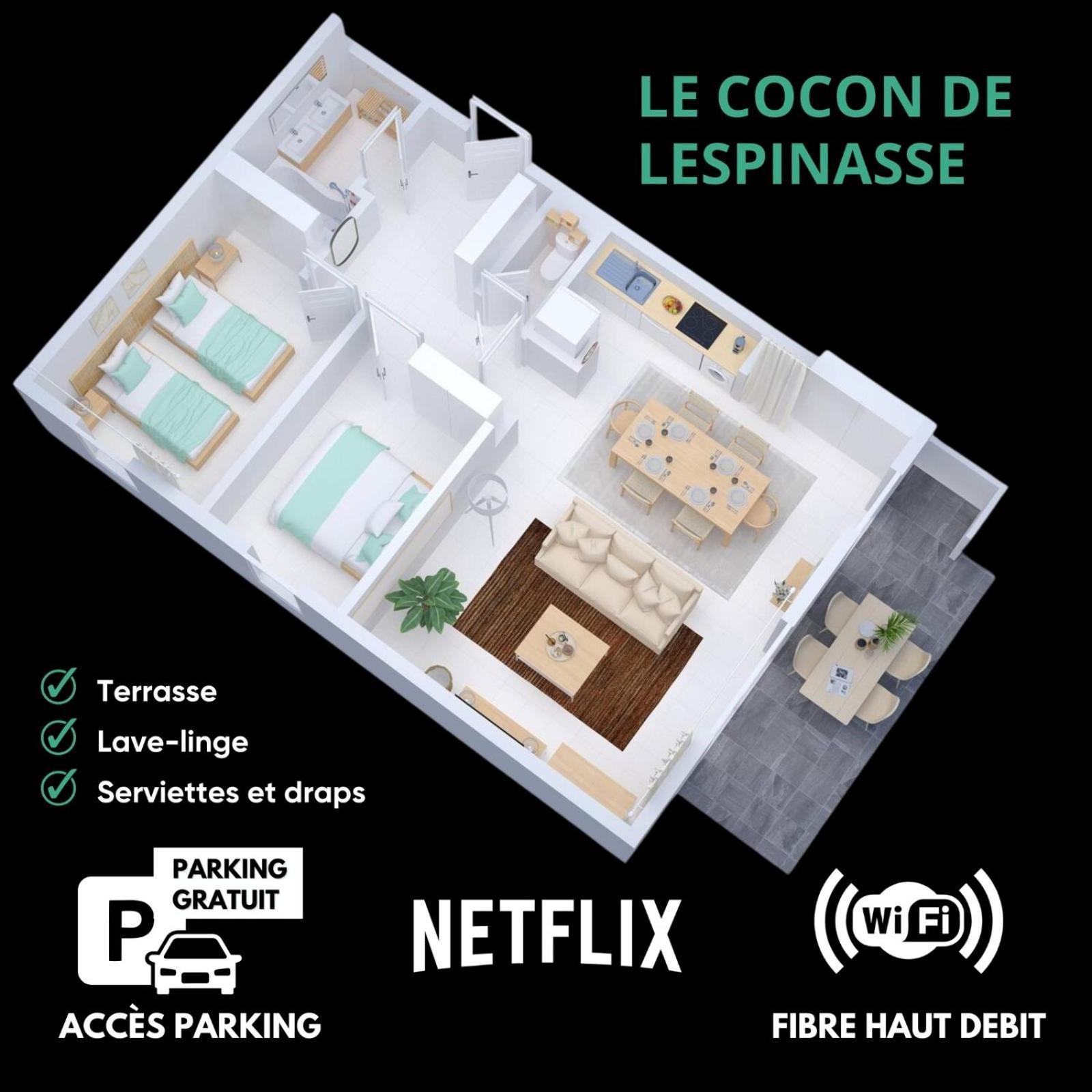 Le Cocon De Lespinasse - Parking - Checkin Autonome Lägenhet Exteriör bild